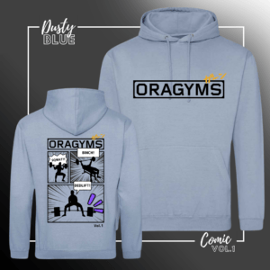 JH001 College Hoodie Dusty Blue Comic Vol 1