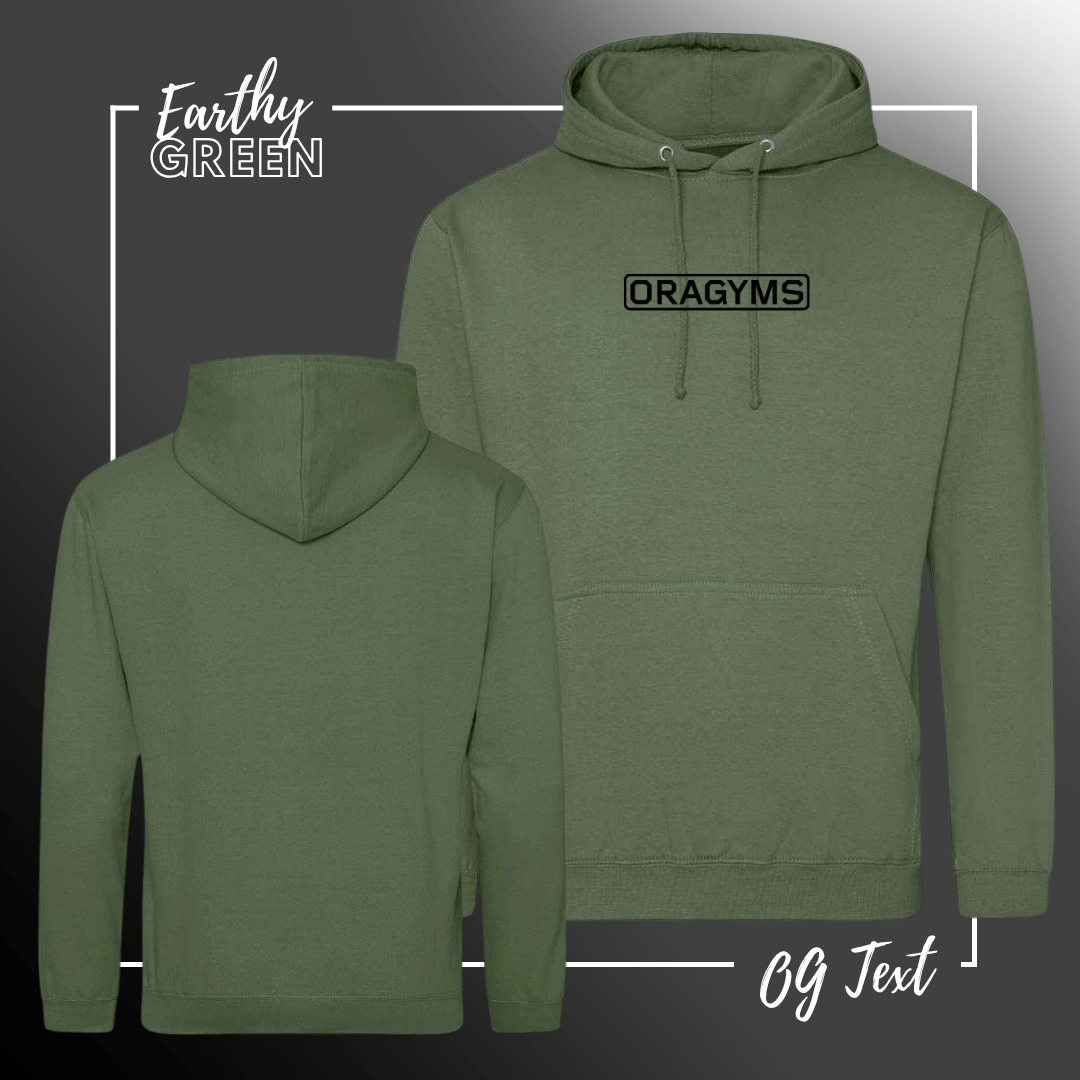 JH001 College Hoodie Earthy Green OG Text