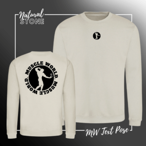 JH030 Sweatshirt Natural Stone MW Text Pose